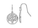 FJC Finejewelers 925 Sterling Silver Rhodium Plated Dangle Polished CZ Tree of Life Earrings 25 x 15 mm