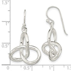FJC Finejewelers 925 Sterling Silver Polished Knot Dangle Shephard Hook Earrings 31 x 19 mm