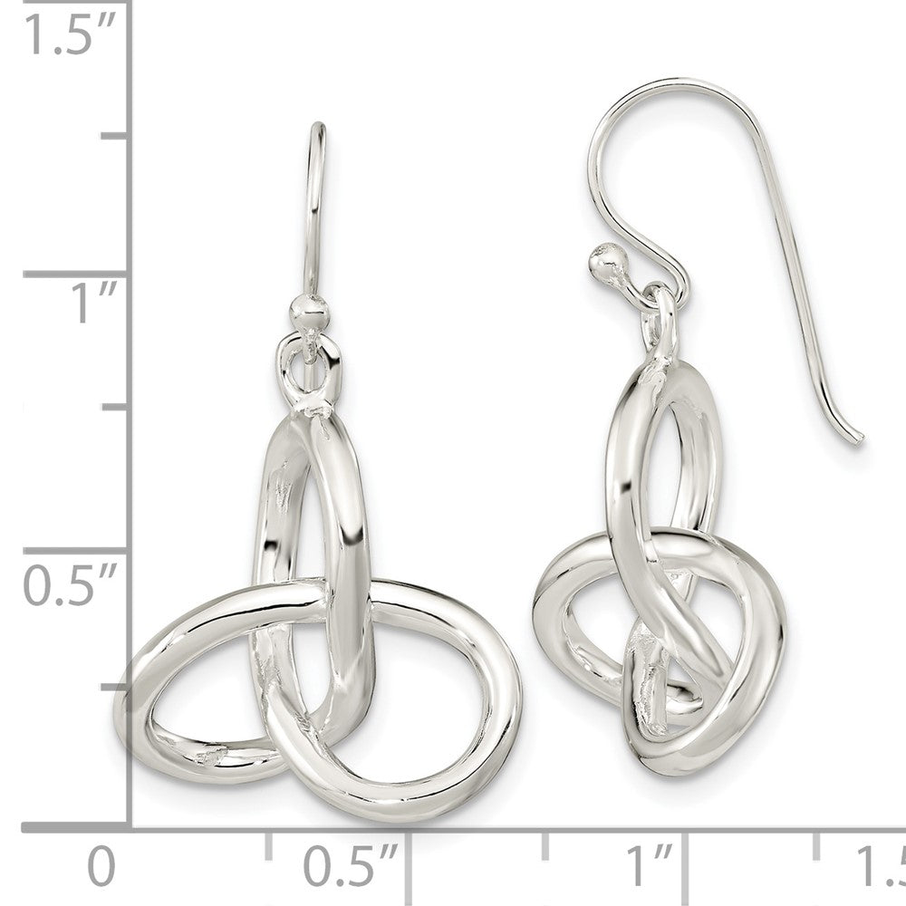 FJC Finejewelers 925 Sterling Silver Polished Knot Dangle Shephard Hook Earrings 31 x 19 mm