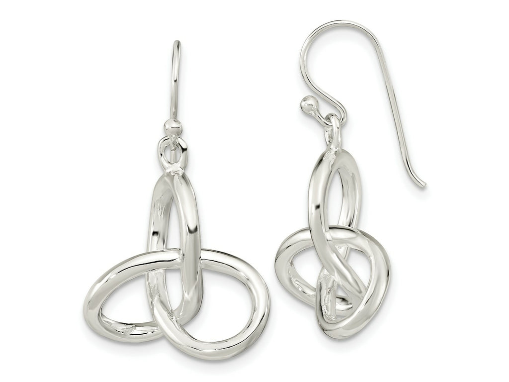 FJC Finejewelers 925 Sterling Silver Polished Knot Dangle Shephard Hook Earrings 31 x 19 mm