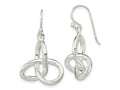 FJC Finejewelers 925 Sterling Silver Polished Knot Dangle Shephard Hook Earrings 31 x 19 mm