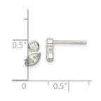FJC Finejewelers 925 Sterling Silver Button Polished CZ Post Earrings 8 mm x 4 mm