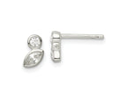 FJC Finejewelers 925 Sterling Silver Button Polished CZ Post Earrings 8 mm x 4 mm