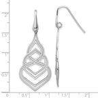 FJC Finejewelers 925 Sterling Silver Polished Grooved Fancy Drop Dangle Earrings 50 x 19 mm