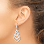 FJC Finejewelers 925 Sterling Silver Polished Grooved Fancy Drop Dangle Earrings 50 x 19 mm