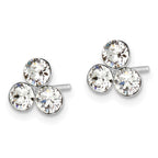 FJC Finejewelers 925 Sterling Silver Button  Crystal 3-stone Post Earrings 8 x 8 mm