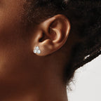 FJC Finejewelers 925 Sterling Silver Button  Crystal 3-stone Post Earrings 8 x 8 mm