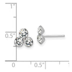 FJC Finejewelers 925 Sterling Silver Button  Crystal 3-stone Post Earrings 8 x 8 mm