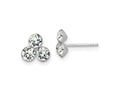 FJC Finejewelers 925 Sterling Silver Button  Crystal 3-stone Post Earrings 8 x 8 mm