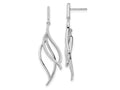 FJC Finejewelers 925 Sterling Silver Rhodium Plated CZ Dangle Leaf Earrings 48 x 12 mm