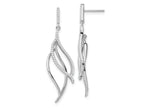 FJC Finejewelers 925 Sterling Silver Rhodium Plated CZ Dangle Leaf Earrings 48 x 12 mm