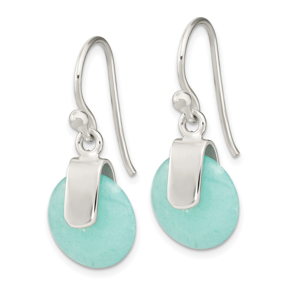 FJC Finejewelers 925 Sterling Silver Dangle Imitation Turquoise Circle Earrings 22 x 10 mm