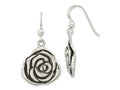 FJC Finejewelers 925 Sterling Silver Polished Antiqued Rose Dangle Earrings 34 x 18 mm