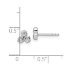 FJC Finejewelers 925 Sterling Silver Button Rhodium Plated Polished CZ Post Earrings 5 x 5 mm