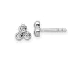 FJC Finejewelers 925 Sterling Silver Button Rhodium Plated Polished CZ Post Earrings 5 x 5 mm