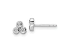 FJC Finejewelers 925 Sterling Silver Button Rhodium Plated Polished CZ Post Earrings 5 x 5 mm