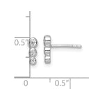 FJC Finejewelers 925 Sterling Silver Button Rhodium Plated Polished CZ Post Earrings 8 x 3 mm