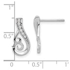 FJC Finejewelers 925 Sterling Silver Dangle Rhodium Plated Polished CZ Post Earrings 11 x 7 mm