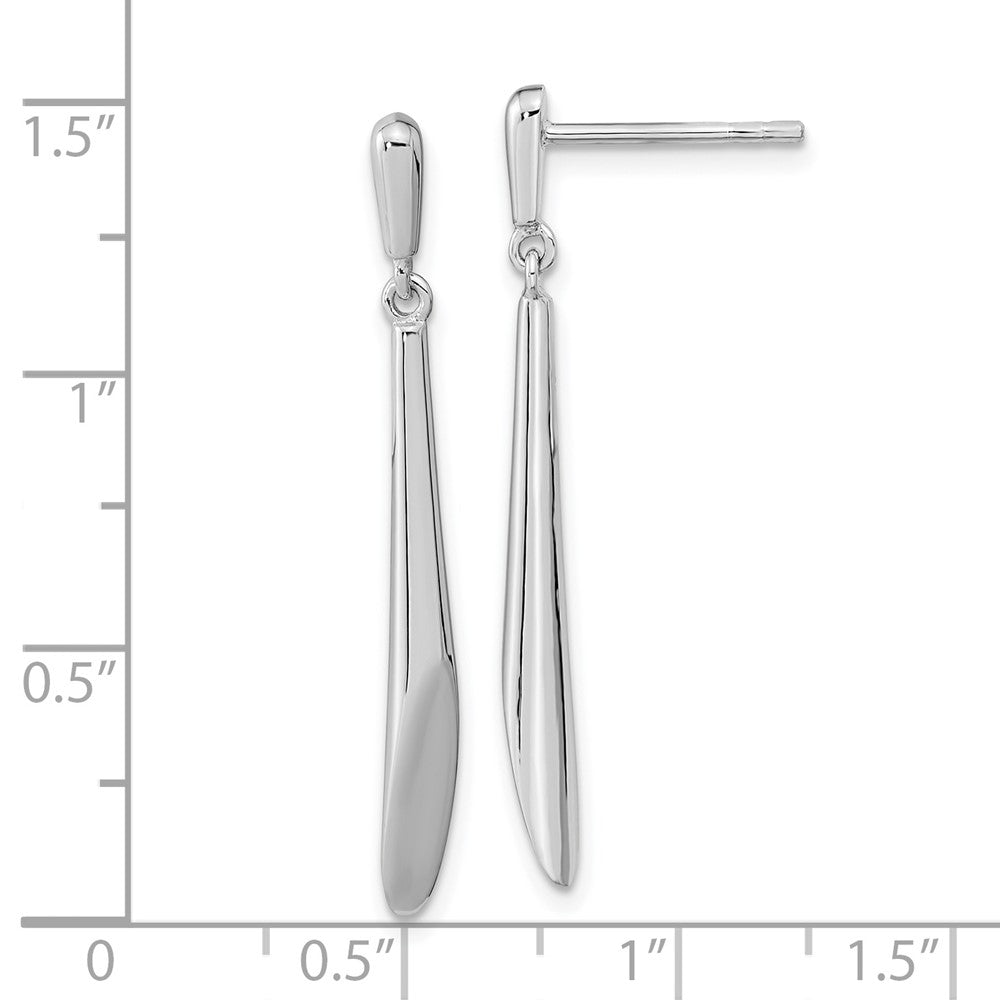 FJC Finejewelers 925 Sterling Silver Rhodium Plated Polished Bar Dangle Post Earrings 32 x 2 mm