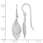 FJC Finejewelers 925 Sterling Silver Brushed and Polished Dangle Shephard Hook Earrings 38 x 10 mm