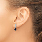 FJC Finejewelers 925 Sterling Silver Rhodium Plated CZ and Blue Glass Post Dangle Earrings 16 x 5 mm