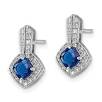 FJC Finejewelers 925 Sterling Silver Dangle CZ and Blue Glass Post Earrings 15 x 9 mm
