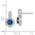 FJC Finejewelers 925 Sterling Silver Dangle CZ and Blue Glass Post Earrings 15 x 9 mm