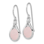 FJC Finejewelers 925 Sterling Silver Rose Quartz Oval Dangle Earrings 31 x 10 mm