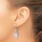 FJC Finejewelers 925 Sterling Silver Rose Quartz Oval Dangle Earrings 31 x 10 mm
