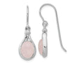 FJC Finejewelers 925 Sterling Silver Rose Quartz Oval Dangle Earrings 31 x 10 mm