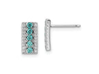 FJC Finejewelers 925 Sterling Silver Dangle Aqua and White Color CZ  Post Earrings 11 x 5 mm