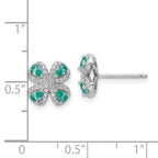 FJC Finejewelers 925 Sterling Silver Button Rhodium plated Teal and White CZ Post Earrings 9 x 9 mm