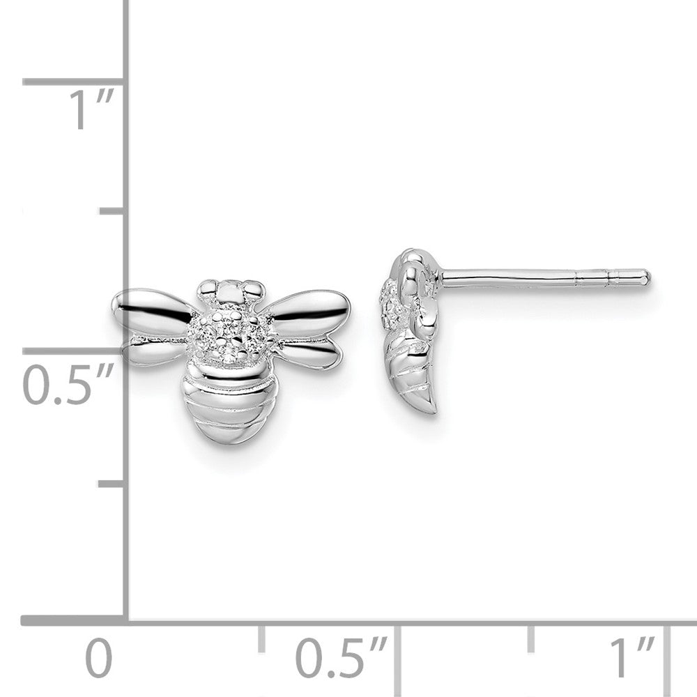 FJC Finejewelers 925 Sterling Silver Button ated Polished CZ Bumble Bee Post Earrings 7 x 11 mm