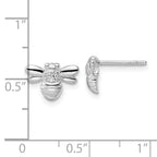 FJC Finejewelers 925 Sterling Silver Button ated Polished CZ Bumble Bee Post Earrings 7 x 11 mm