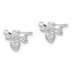FJC Finejewelers 925 Sterling Silver Button ated Polished CZ Bumble Bee Post Earrings 7 x 11 mm