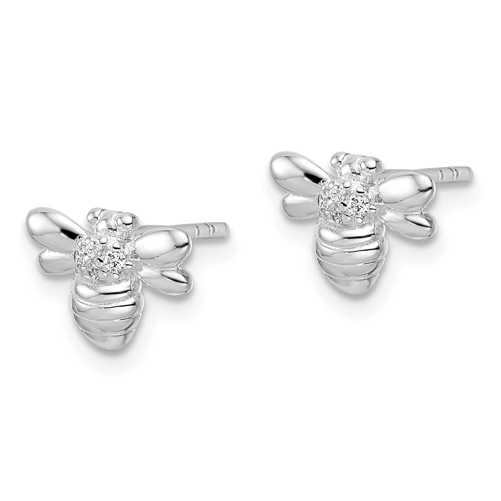 FJC Finejewelers 925 Sterling Silver Button ated Polished CZ Bumble Bee Post Earrings 7 x 11 mm