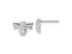 FJC Finejewelers 925 Sterling Silver Button ated Polished CZ Bumble Bee Post Earrings 7 x 11 mm