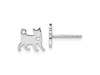 FJC Finejewelers 925 Sterling Silver Button ated Cat with Heart Post Earrings 8 x 10 mm