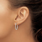 FJC Finejewelers 925 Sterling Silver Polished Bright Cut Endless Hoop Earrings 20 x 20 mm