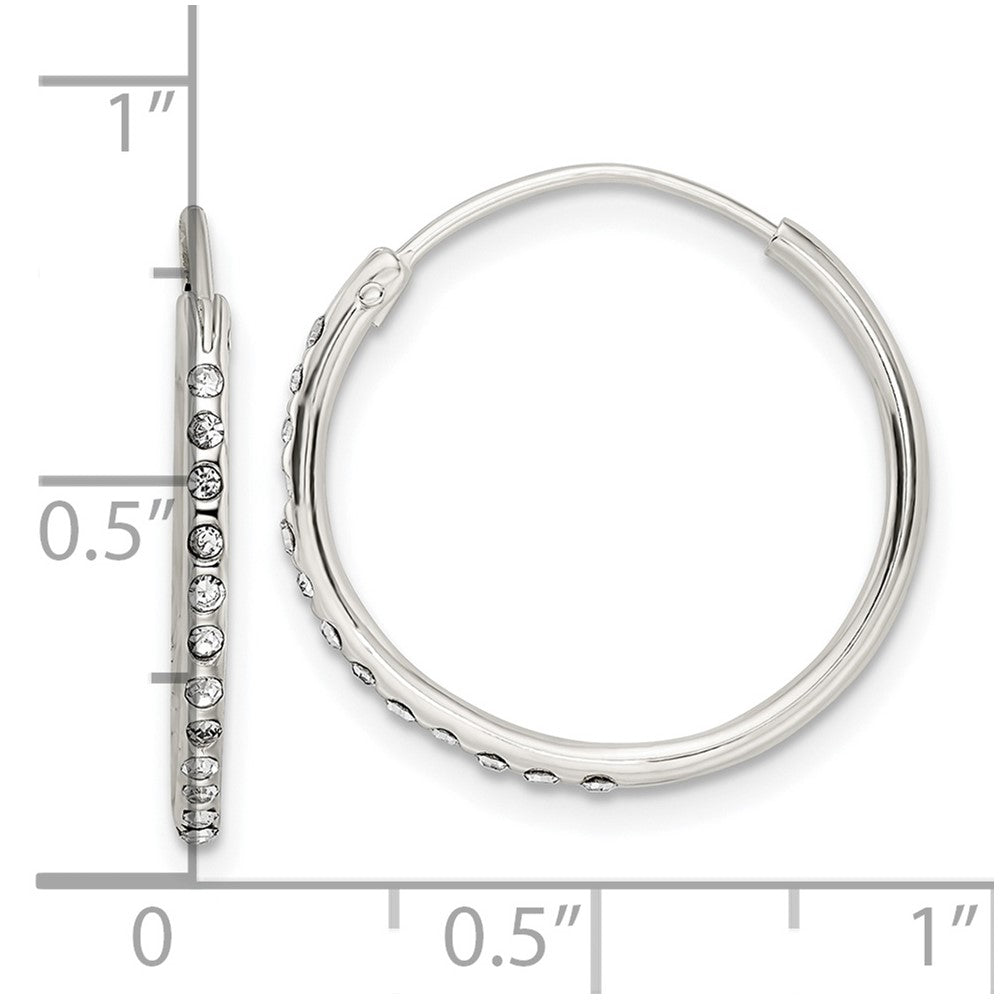 FJC Finejewelers 925 Sterling Silver Crystal Endless Hoop Earrings 19 x 20 mm