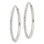 FJC Finejewelers 925 Sterling Silver Crystal Endless Hoop Earrings 25 x 25 mm