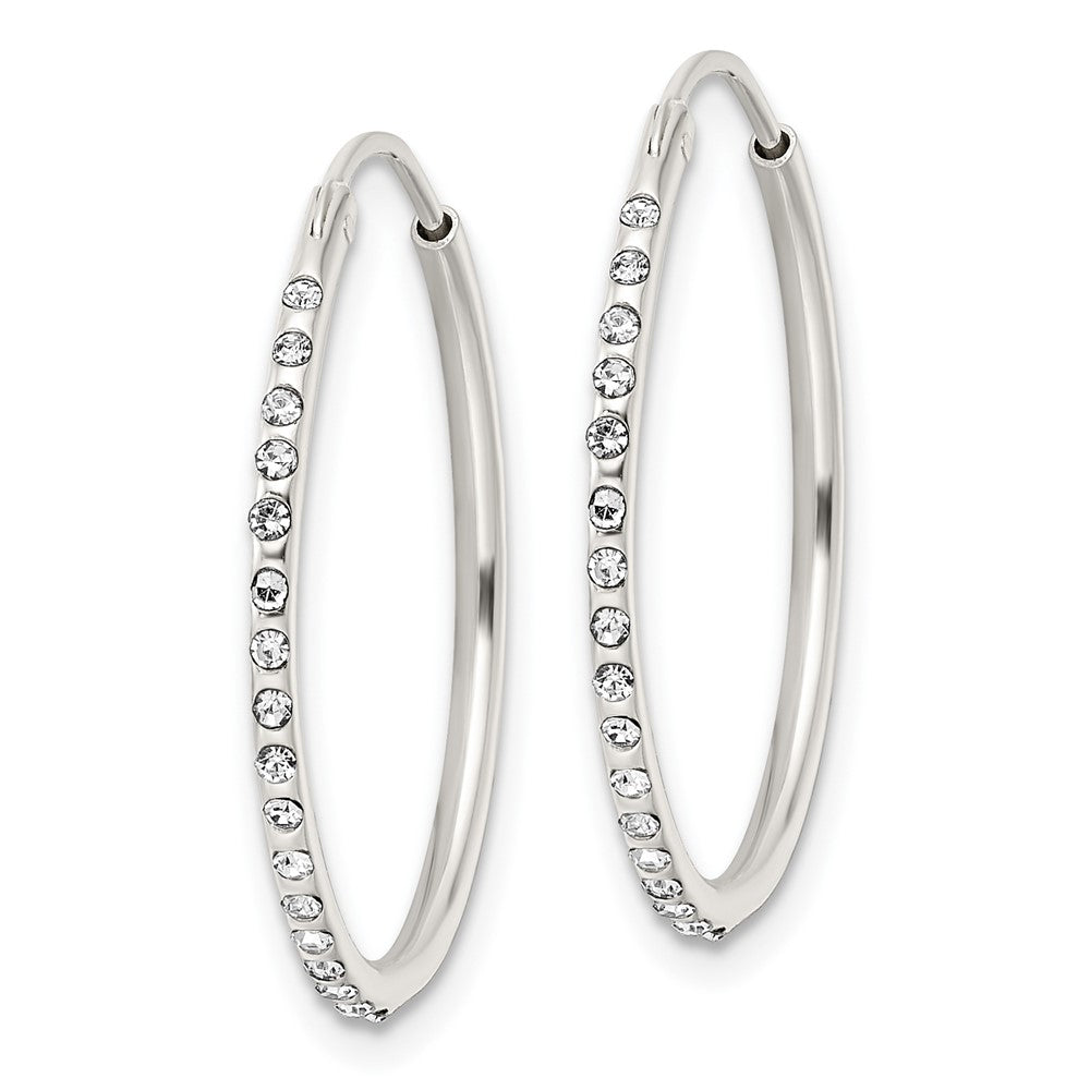 FJC Finejewelers 925 Sterling Silver Crystal Endless Hoop Earrings 25 x 25 mm