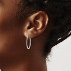 FJC Finejewelers 925 Sterling Silver Crystal Endless Hoop Earrings 25 x 25 mm