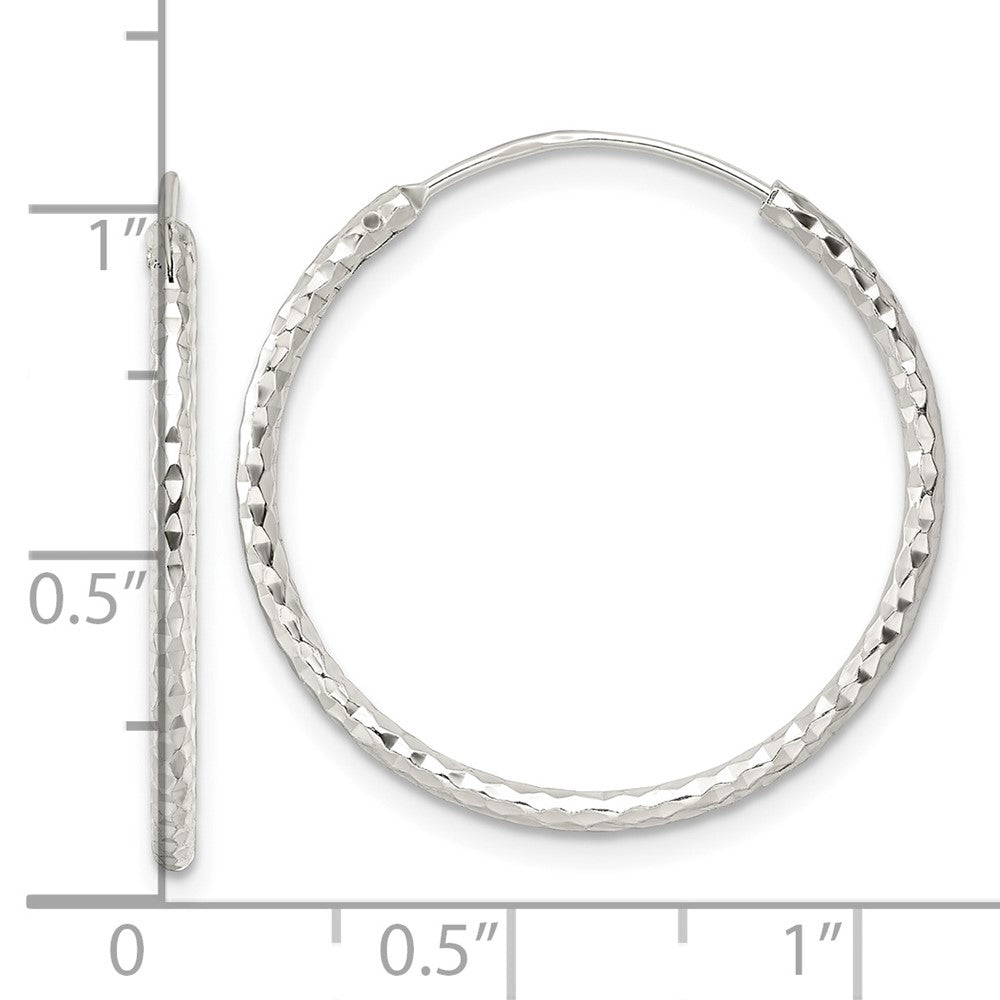 FJC Finejewelers 925 Sterling Silver Polished Bright Cut Endless Hoop Earrings 25 x 26 mm
