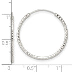 FJC Finejewelers 925 Sterling Silver Polished Bright Cut Endless Hoop Earrings 25 x 26 mm