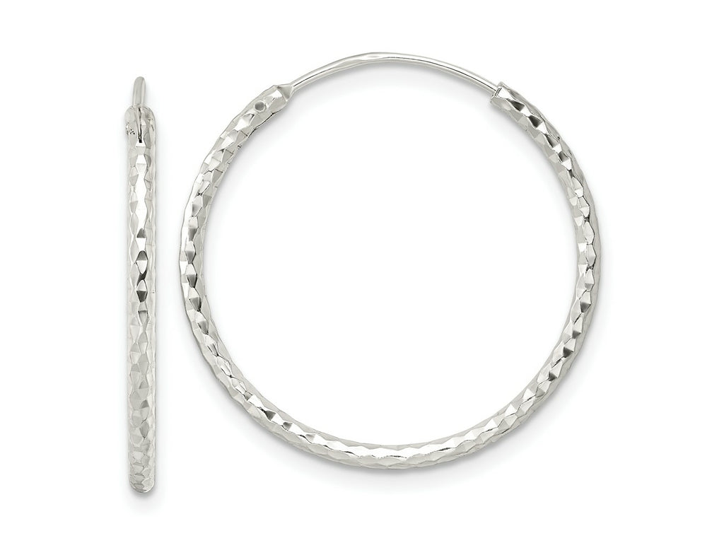 FJC Finejewelers 925 Sterling Silver Polished Bright Cut Endless Hoop Earrings 25 x 26 mm