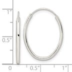 FJC Finejewelers 925 Sterling Silver Polished Endless Oval Hoop Earrings 24 x 18 mm