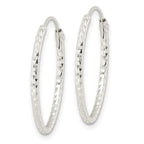 FJC Finejewelers 925 Sterling Silver Polished Bright Cut Oval Endless Hoop Earrings 24 x 19 mm