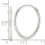 FJC Finejewelers 925 Sterling Silver Polished Bright Cut Oval Endless Hoop Earrings 24 x 19 mm