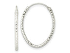 FJC Finejewelers 925 Sterling Silver Polished Bright Cut Oval Endless Hoop Earrings 24 x 19 mm